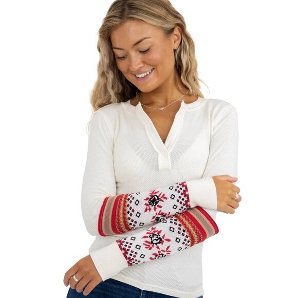 Mikah Layering Cuff Top in Cream Combo - Picture 2 of 3